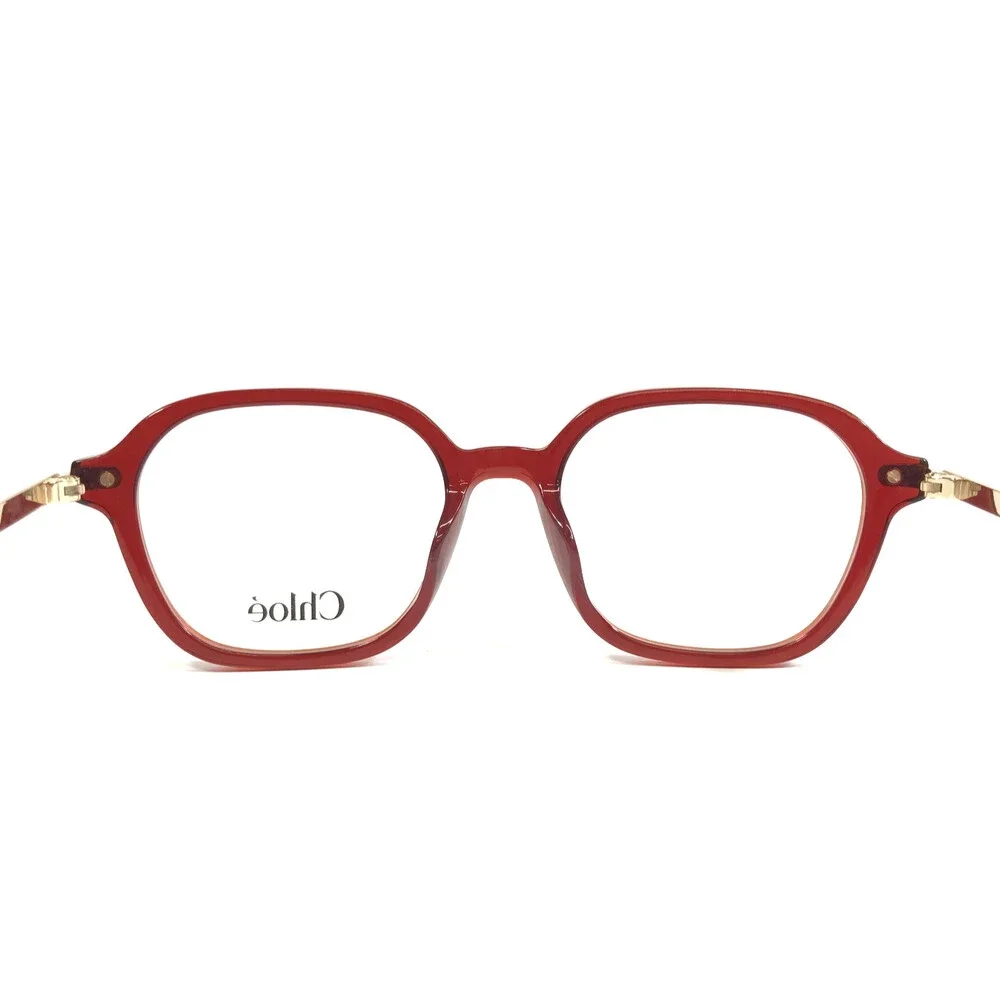 Chloe Eyeglasses Frames CH0361OA 004 Burgundy Clear Red Gold Asian Fit 52-18-145